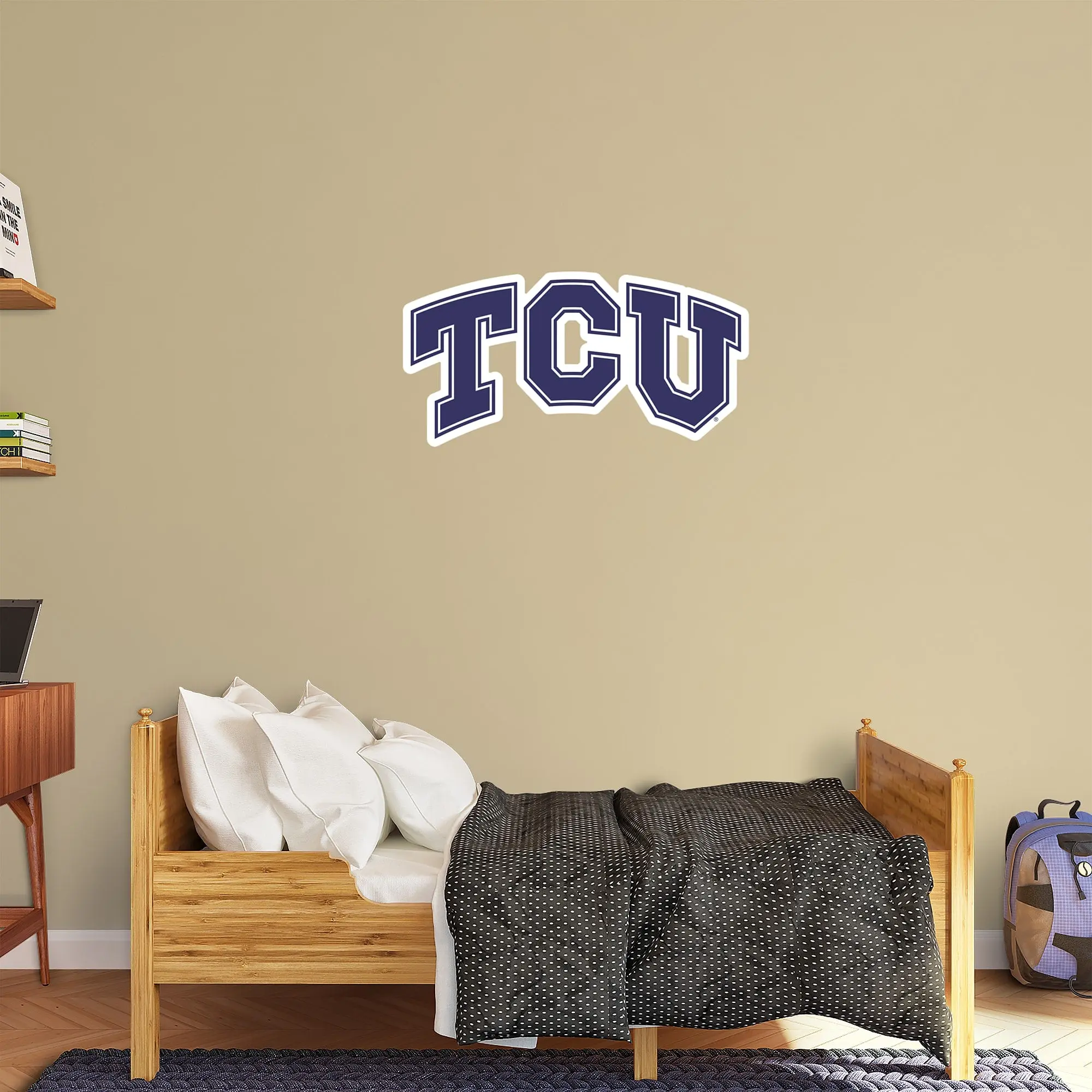Official NCAA TCU Horned Frogs RealBig Logo Collection Reusable Vinyl Stickers - Decorative Sticker Decorations for Room, Wall Decor