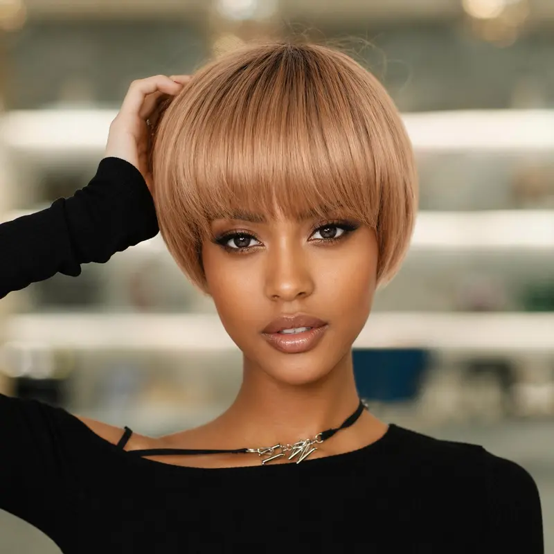 blonde bob wig with dark roots - TikTok Shop display picture 1