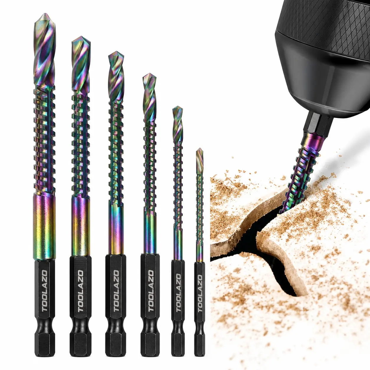 TOOLAZO 5PCS PH2 Magnetic Screwdriver Set - Anti-Slip Serrated S2 Steel Phillips Bits, 1/4 in Hex Shank, 50/65/70/90/150mm Length for Impact Drivers, Power Drills, Wood/Plastic Drill Work, DIY Users’ Furniture Assembly & Repair twist household tool strong