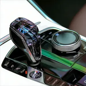 Crystal Gear Shift Knob with Touch-Activated LED Light, Universal Car Interior Accessory, Rechargeable Battery