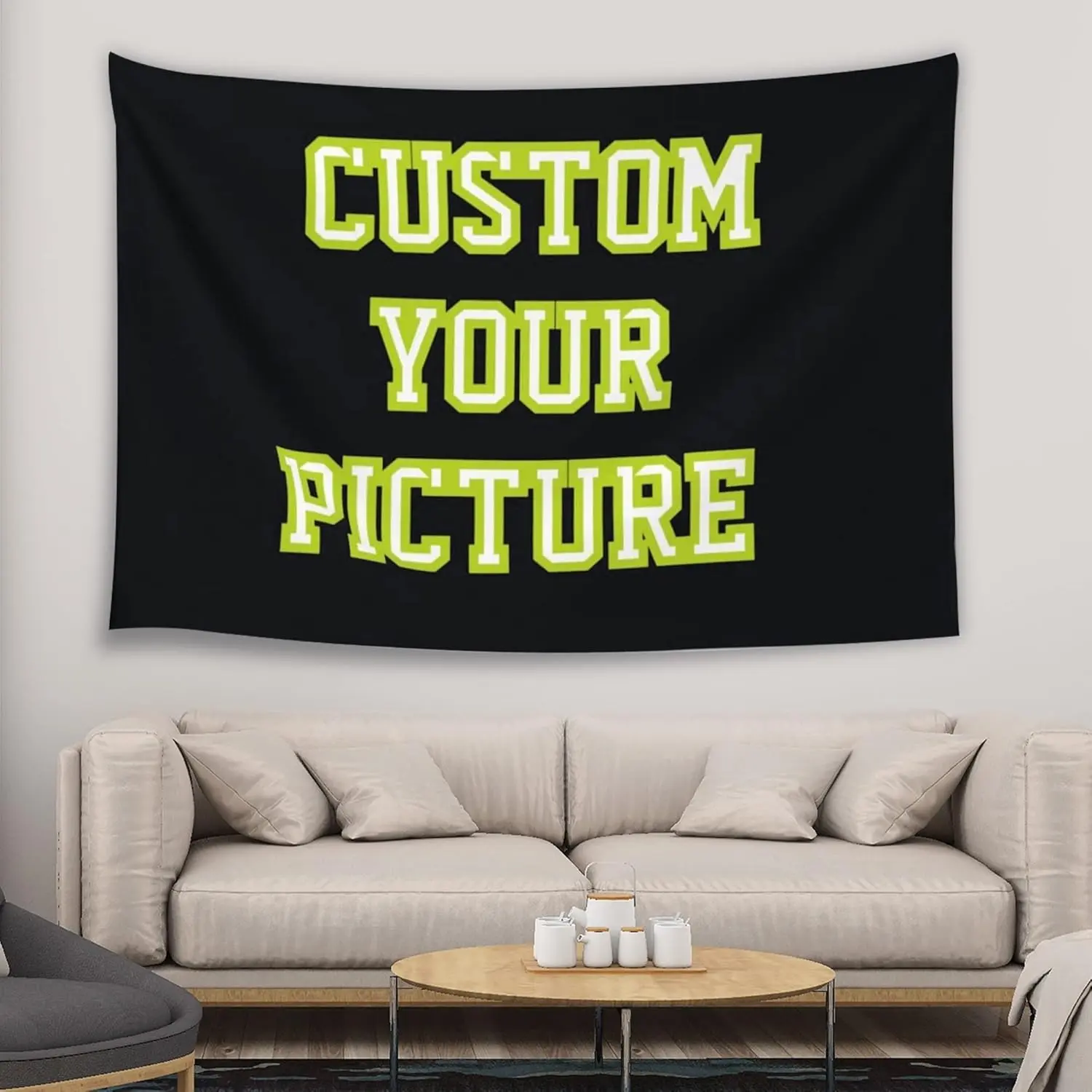 Custom Wall Tapestry - Personalized Picture Banner, 60x40 in Horizontal Home & Kitchen Decor, Send Customization Image via Chat Interface