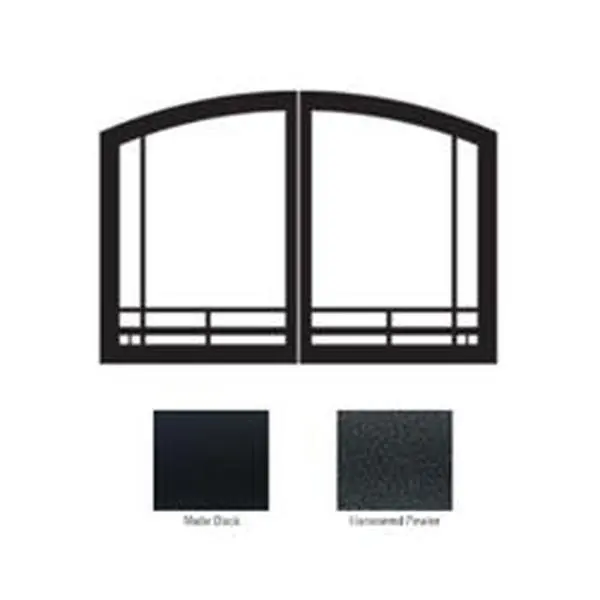 Empire VFR36SMBL Mission Arched Fireplace Door Set with Arched Frame - Black Spark Guard, Default Residential Home Improvement Building Supply