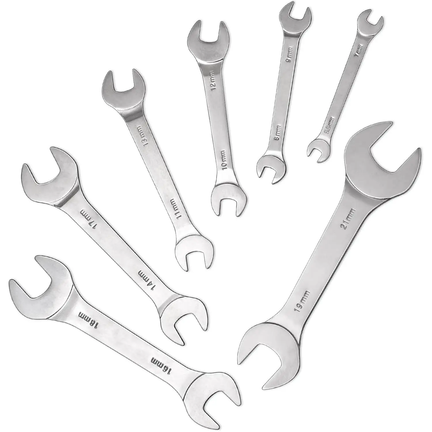 Super Thin Wrench Set, 5.5-21mm Thin Wrenches Metric Open End 7 count (Metric)