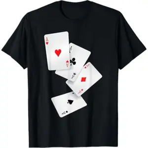 Summer t Shirts Four Aces Poker Pro Lucky Player Winner Costume Hand Gifts T-Shirt
