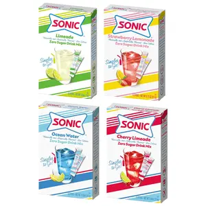 Sonic Singles to Go! Drink Mix Variety Pack - Sonic Drink Mix Packets - Limeade, Ocean Water, Cherry Limeade, and Strawberry Lemonade Flavors