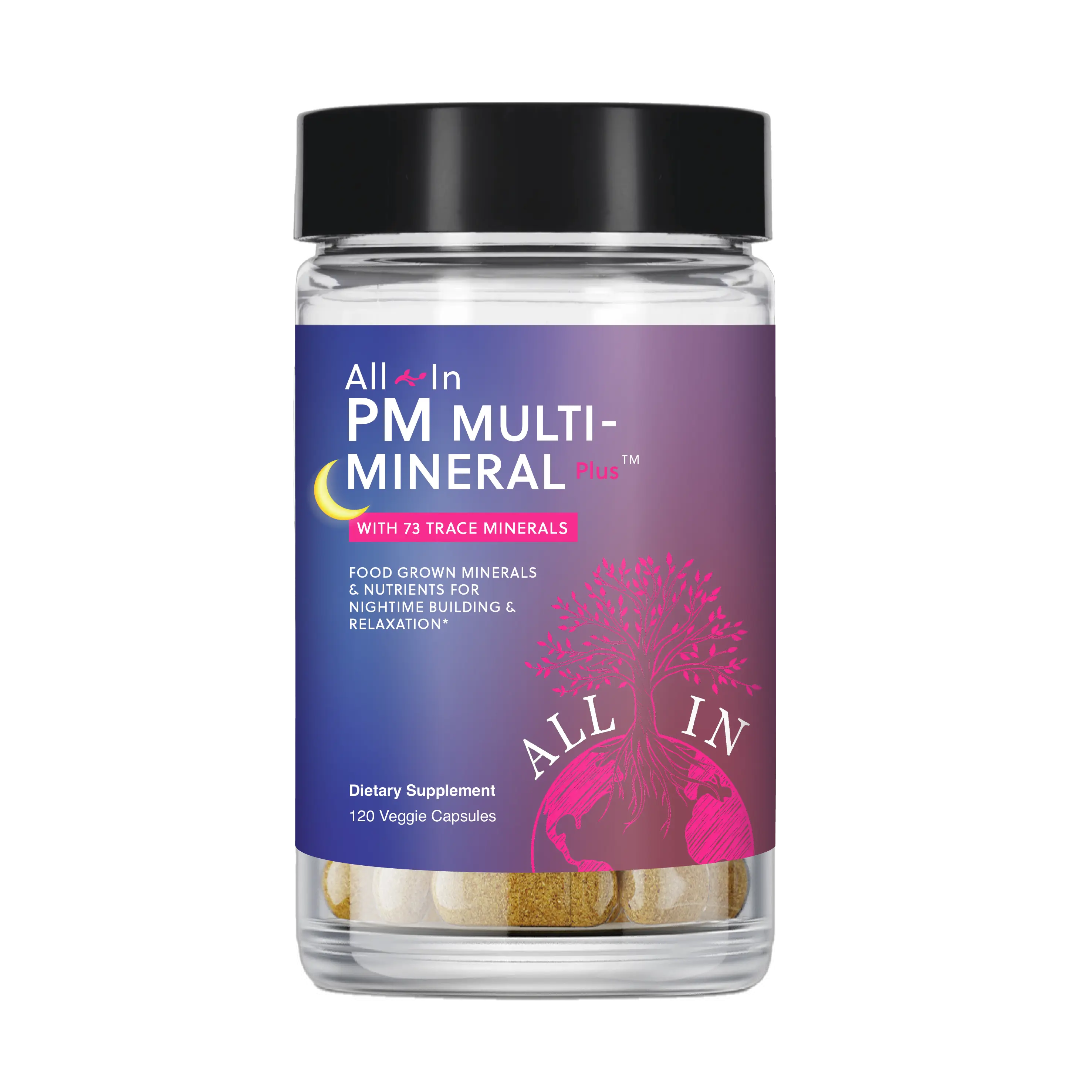 PM Multi-Mineral Plus | All-In Nutritionals – Food-Based Evening Minerals with Calcium, Magnesium, Zinc – Relaxation Support