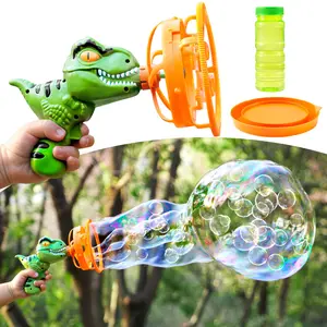SYNCFUN Dinosaur Bubble Gun Blower Toy, Bubble Machine with Solution Refill, Outdoor Toy for Kids, Boys, Girl, Party, Summer,Outdoor, Birthday Mother's Day Gift&April Stock Up Summervibes
