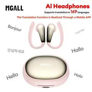 MGALL C09 Wireless Open-Ear Headphones with Bluetooth 6.0, Support 169 Languages Translation via Mobile App, ENC Noise Reduction for Calls, Hi-Fi Stereo Sound, Comfortable All-Day Wear, Headset for Music, Calls & Sports