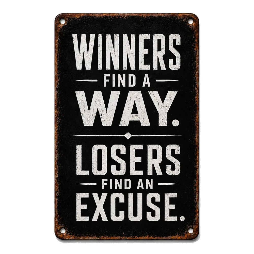 Vintage Lightweight Metal-Aluminum Sign, 8x12in Winners Find A Way Wall Art - Home Living Room, Gym Decor, Home Supplies Plaque, Ideal Gift