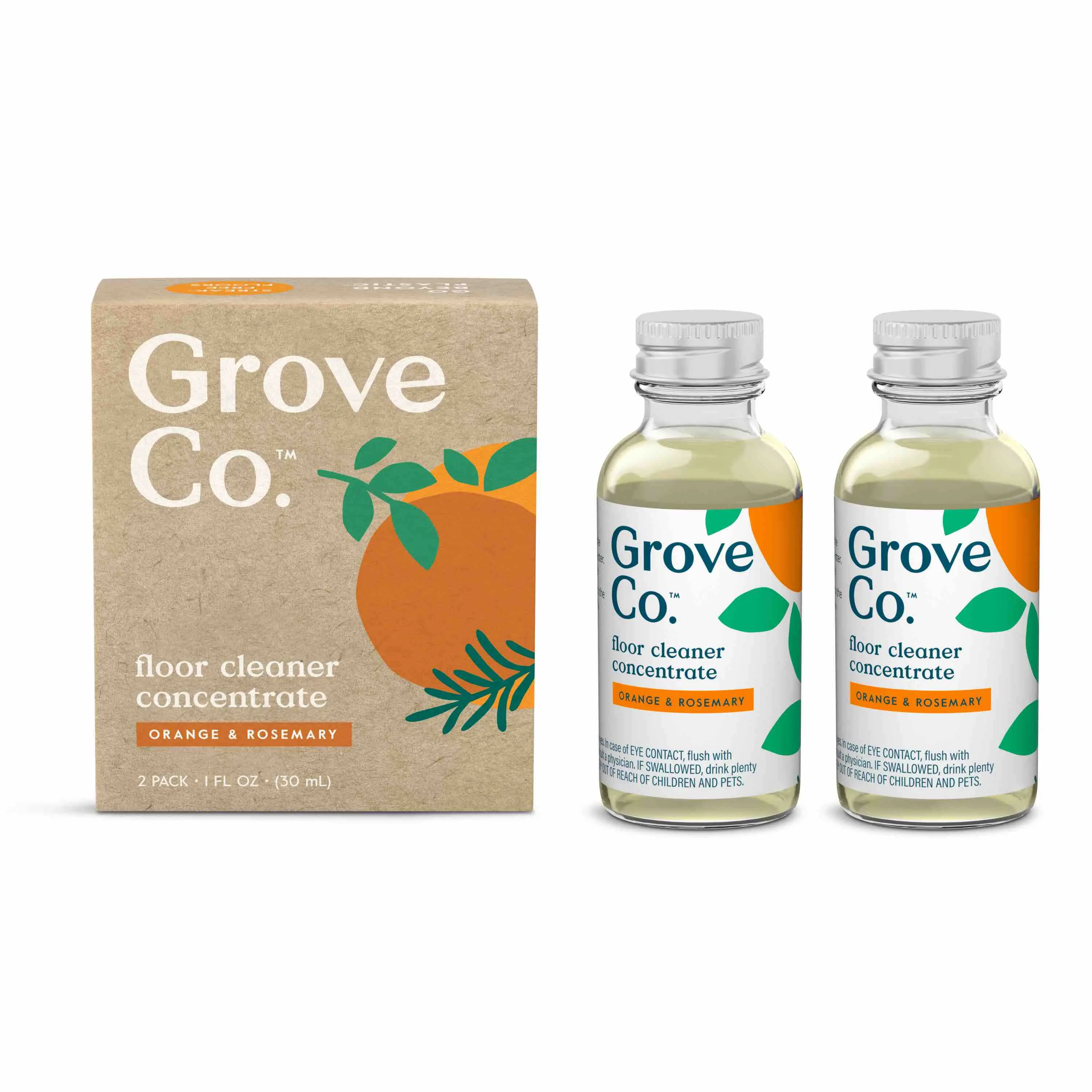Grove Co. Floor Cleaner Concentrate, 2-Pack 1oz Bottles - For Floors Tile Granite Wood Laminate Marble Safe Eco-Friendly Grove Co. Floor Cleaner Concentrate, 2-Pack 1oz Bottles - For Floors Tile Granite Wood Laminate Marble Safe Eco-Friendly