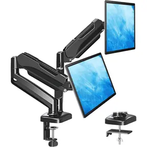 Dual  Stand for Desk,  Arms for 2 Monitors 32 27 24 22 Inches, Height Adjustable Double  Mount, VESA Mount with C-Clamp & Grommet Base, Holds 4.4-17.6lbs