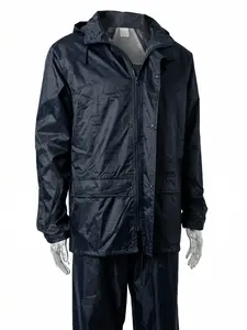 Waterproof PVC Rain Gear Set with Zipper, Hooded Jacket and Pants, Durable Non-Elastic Fabric, Detachable Design, Ideal for Outdoor Activities, Rainy Days, Waterproof Rain Suit