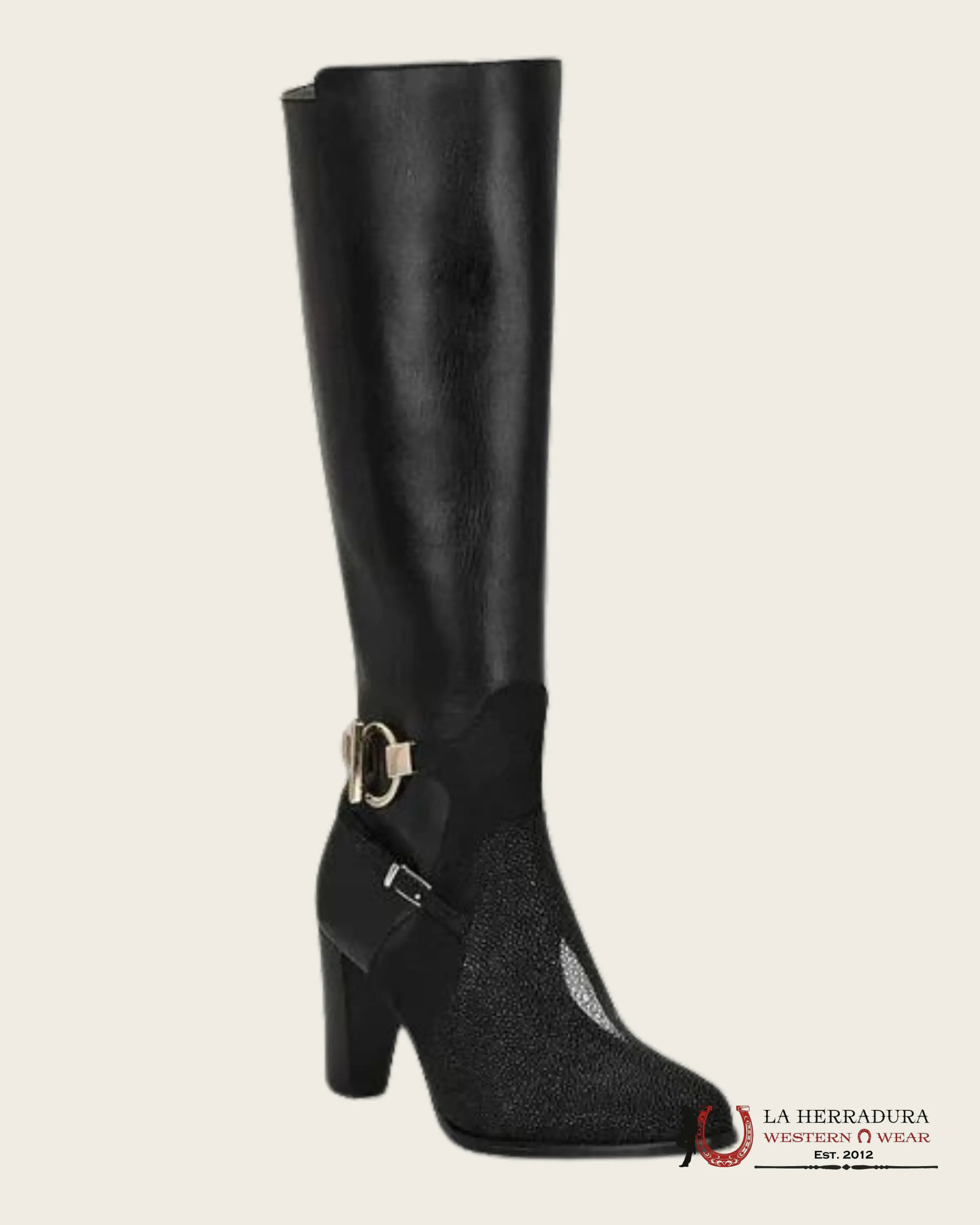 WOMEN’S FRANCO CUADRA TALL BOOT STINGRAY VELVET BLACK FC754