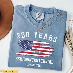 Comfort Colors Retro Usa 250 Shirt, Independence Day Shirt, Celebrate 250th Anniversary Shirt Usa Flag Tee 4th of July Shirt Patriotic Gift - AL