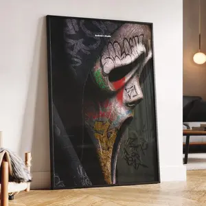 Halloween Ghost Mask Poster, Graffiti Art Horror Print, Scream, Hypebeast Halloween Wall Decor