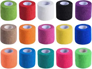 15 Pack Self Adhesive Bandage Wrap – 2" x 5 Yards Elastic Cohesive Tape for Sports, Athletic, Wrist & Ankle Support