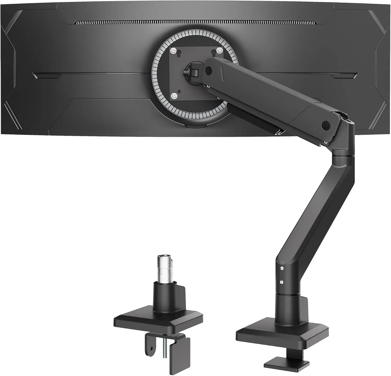 MonTek Single/Dual Aluminium Computer Monitor Stand - Ergonomic Office Monitor Riser, Adjustable Mount for Gamers, Swivel, 49" Screen Ready, 44lb Capacity, 45" Max Ultrawide Screens, C Clamp/Grommet Base, Cable Management, VESA 75/100mm techvibes