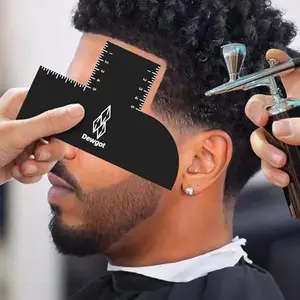 Heatless Reusable Barber Enhancement Card with Measurement Indicators - Folding Black Color Spray Edge Line Up Tool for Accurate Hairline Shaping, Dry Relaxing Haircare, Barber Equipment, Hair Styling Tools for Adults