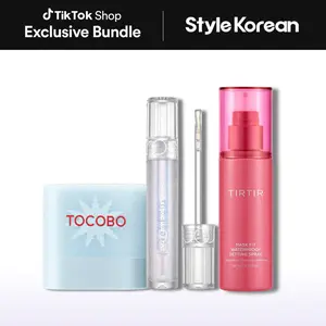 [StyleKorean] The Festival-Ready Glow set - TIRTIR Mask Fit Waterproof Setting Spray, Rom&nd Glasting Water Gloss #00 Meteor Track, TOCOBO Mini Cotton Airy Sun Stick Broad Spectrum