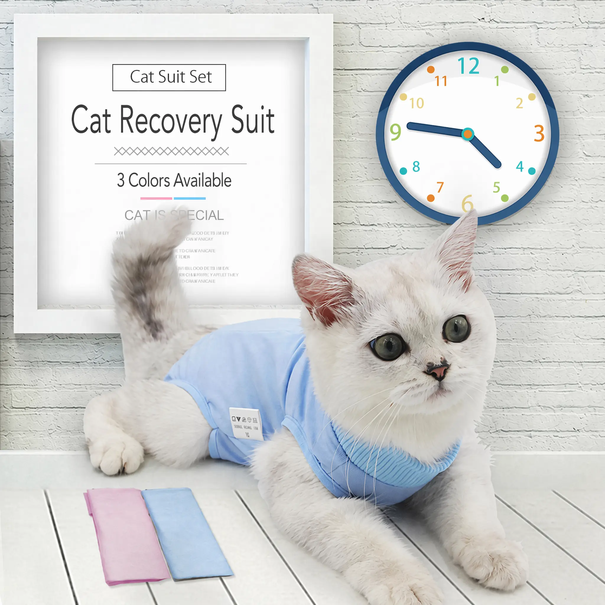 Cat Recovery Suit After Spay Neuter – Breathable Cotton Post Surgery Protective Jumpsuit for Cats, Soft & Comfortable Healing Wear