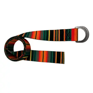 Serape Blanket Belt - Unisex Colorful Striped Polyester Webbing - Small to Plus Size - Multiple Buckle Options - ColorYourWorld