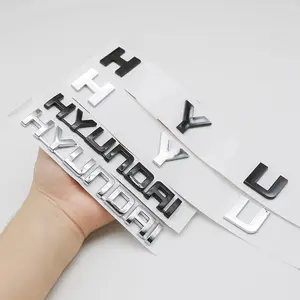 Hyundai Car Specific 3D Abs Logo Emblem, Fits Elantra Sonata Tucson Sorento, Trunk Lettering Replacement Accessory