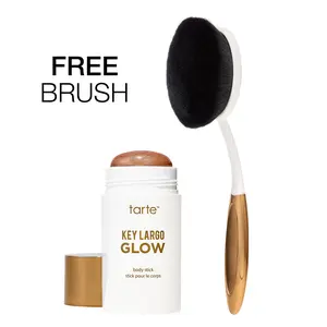 tarte Key Largo GLOW bronzing body stick & brush -  - sunkissed glow body makeup & smoothing body brush