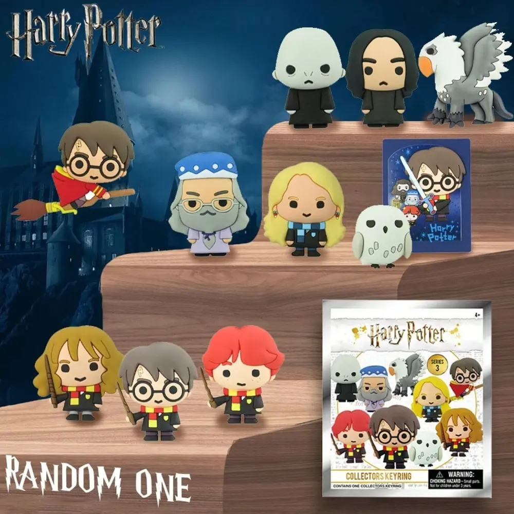 Officially Licensed Harry Potter Wizarding World Blind Bag Keychain, Keyring, 3D Characters Hedwig Ron with Wand, Luna Hippogriff Voldemort, Dumbledore, Hermione Accessories Collectibles