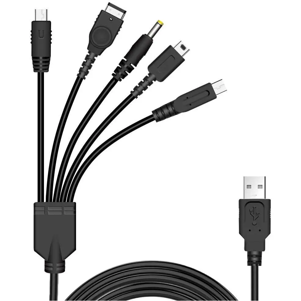 5 in 1 USB Charger  for  DS Lite, 3DS, DS and Gameboy Advance SP/PSP 1000/2000/3000