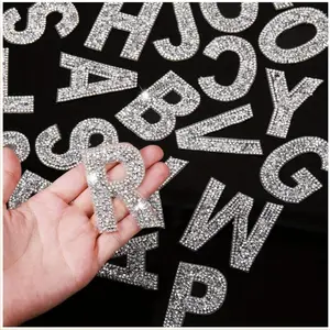 Self-adhesive A-Z Glitter Stickers 52 Pieces Rhinestone Letter Patches Crystal Iron-on for Clothing Hats Jeans Shoes DIY Crafts High-Quality Resin & Crystal Rhinestones tiktokshopspringglowup