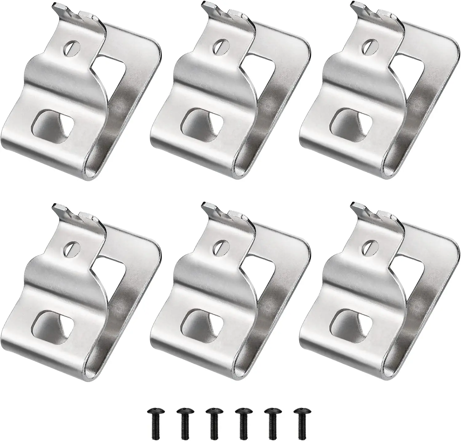 304 Stainless Steel Belt Clips for Dewalt 20V Power Tools - 6pcs with N268241 Fit Screws, Compatibility with DCD980,DCD985,DCD980L2,DCD985L2, Long Lasting for Hanging, Suitable for Power Tool Users