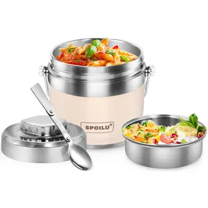 Food Jar Insulated Container - 42.3 Oz, Insulated Food Container for Adult, Soup Thermo Lunch Containers Wide Mouth Vacuum Stainless Steel Leakproof Bento Box with Spoon