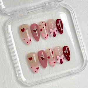 NailPopz HEART SPARK - 100% Handmade 3D Press-On Nails | Durable, Reusable, and Salon-Grade Finish