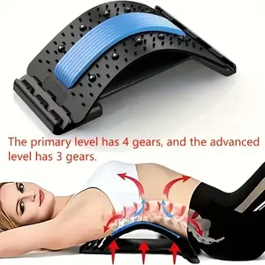 Back Stretching Device, Cervical & Lumbar Support Tool, Yoga Assist, Adjustable Height Waist Massager for Home Office Use
