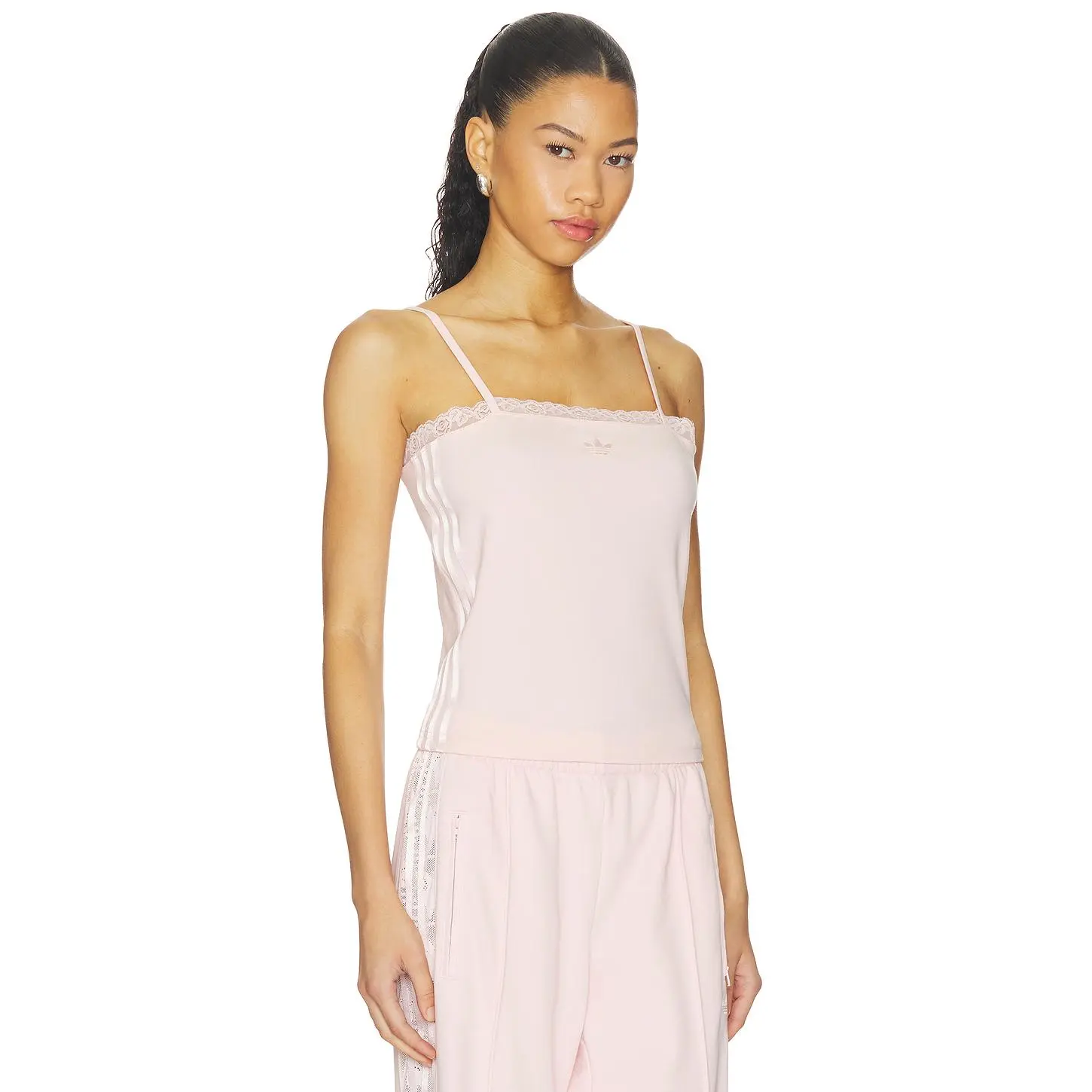 adidas Originals Lace Tank Top in Sandy Pink