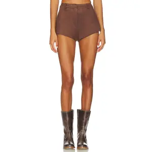 Bardot x REVOLVE Jayla Faux Suede Mini Short in Chocolate