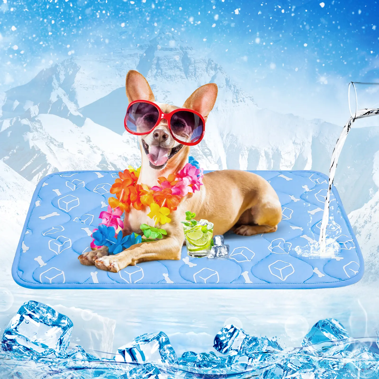 Elegear Cooling Mat for Dog Cat, Waterproof Endothermic Arc-Chill Cooling Fiber for Pet in Summer Long-Lasting Cool with Waterproof & Color-Changing Arc-Chill Tech (Q-Max>0.5) Washable& Non-Toxic gift