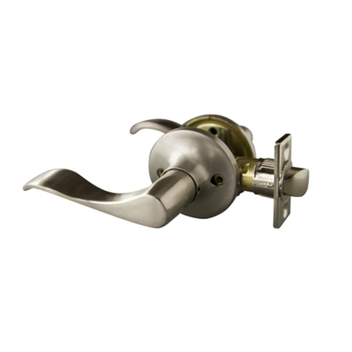 Design House Stratford Passage Type 6-Way Latch Door Knob - Satin Nickel Finish, 1-1/16 in., 1.75 in., 2-1/8 in., Bedroom Use, Left/Right Hand Compatible Door Handle Handleset