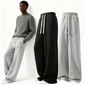 pants men sweatpants Men's Solid Thermal Lined Drawstring WaistPants,Casual Comfy Loose Fitting Trousers for Fall &Winter, Men's Bottoms for Daily Wear, Relaxed Fit, fleece sweatpants，school season