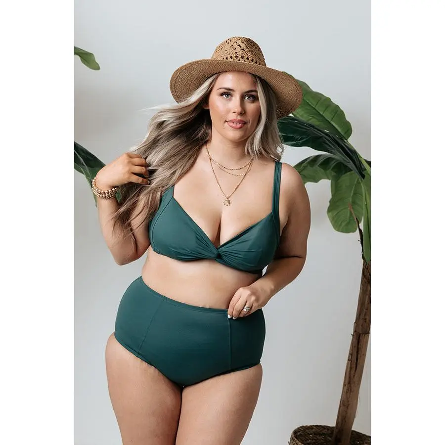 Tanning In Tulum Bikini Top in Forest