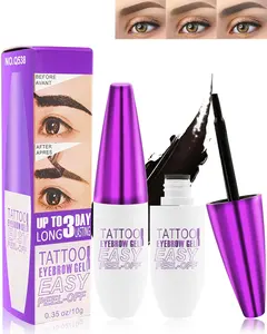 Easy Peel-Off Eyebrow Gel,  Tattoo Eyebrow Gel, Tinted Eyebrow Dye Paste, Professional Waterproof and Sweatproof Eyebrow Tint