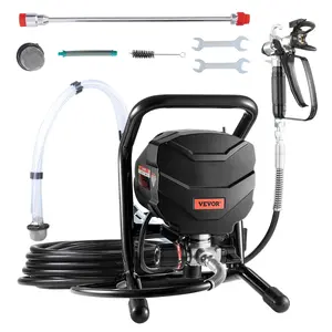 VEVOR Stand Airless Paint Sprayer, 650W High Efficiency Airless Sprayer, 3000PSI Electric Paint Sprayer Machine Extension Rod and Cleaning Kits for Interior and Exterior Furniture/Fence/Home/House