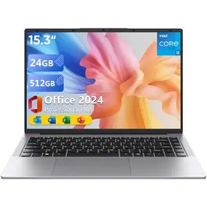 Laptop - Intel Core i5 (up to 3.6GHz), 24GB RAM/512GB SSD, Window 11 Pro, 1920x1200 100% sRGB Display w/HDMI & USB-A, Long Lasting Battery, MS Office 2024