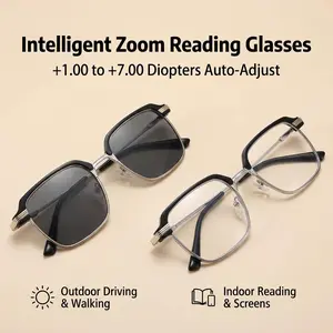 Photochromic Reading Glasses for Men Women Light Adaptive Blue Light Blocking Readers HD Clear Lens Eyewear UV Protection Transition Sun Glasses for Computer Screen Work Travel Outdoor Driving Stylish Square Frame Lightweight Birthday Gift for Dad Mom