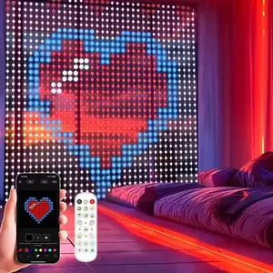 Smart Curtain Lights with App Control, 400 LED RGB Fairy String Lights with Music Sync & DIY GIF Display, USB Powered Waterproof Window Lights for Bedroom, Party, Holiday, Room Decor & Outdoor Lighting,summerwins