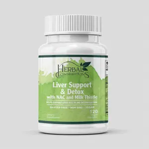 Herbal Connections Liver Support & Detox with NAC & Milk Thistle - 120 Vegan Capsules - 2 Month Supply - Non-GMO, Gluten-Free, Antioxidant Protection Milk Thistle Seed Liver Support Capsules Liver Support Herbal Supplement Advanced