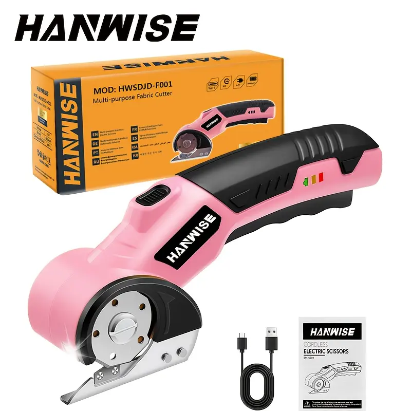 Cordless Electric Fabric Scissors | Lightweight Handheld Cutter | Fast Cutting For Cloth, Leather & Cardboard | Perfect DIY Gift