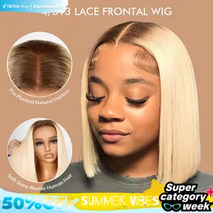 [Summervibes]  Alipearl Hair 4/613 Ombre Blonde Lace Front Bob Wigs Short 13x4 Bob Wig for Women With Baby Hair Brazilian Straight Bob Wigs Human Hair Pre Plucked
