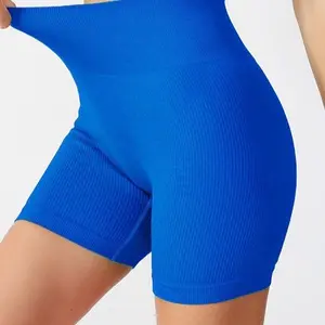 PatyA05-Women's Ribbed Shorts with Rhinestones