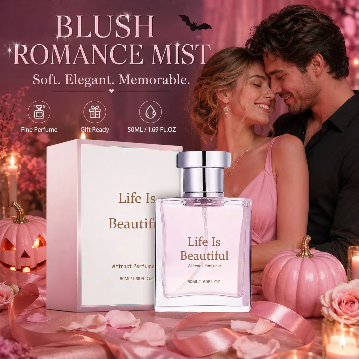 Romantic Floral Perfume for Women Long Lasting Vanilla Orchid Fragrance Soft Scent Eau De Parfum Fine Mist Spray Date Night 50ml Gift Ready Box Elegant Design Refined Daily Wear Signature Scent Perfect Gift for Her Wife Girlfriend Mom Holiday pink chiffon